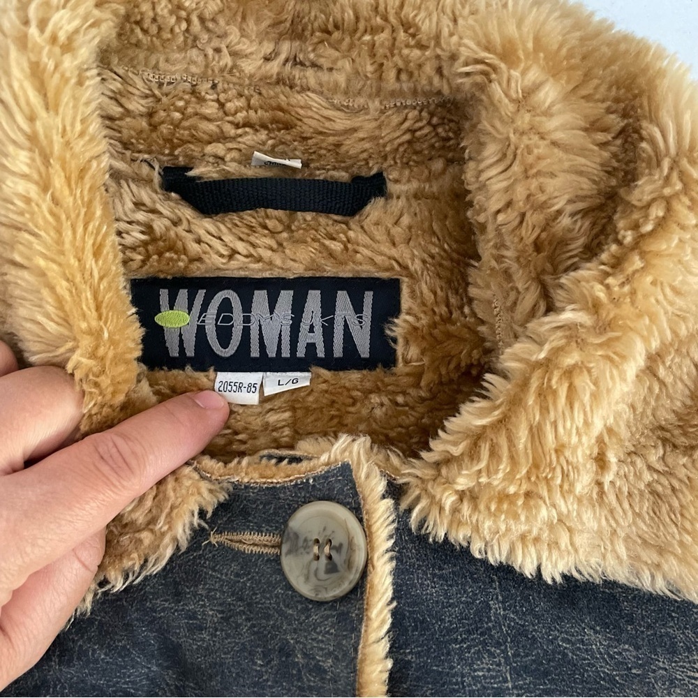Vintage Y2K Size L/G Long Aviator Faux Fur Afghan Coat 70s Hippie Boho Grunge - Picture 9 of 16